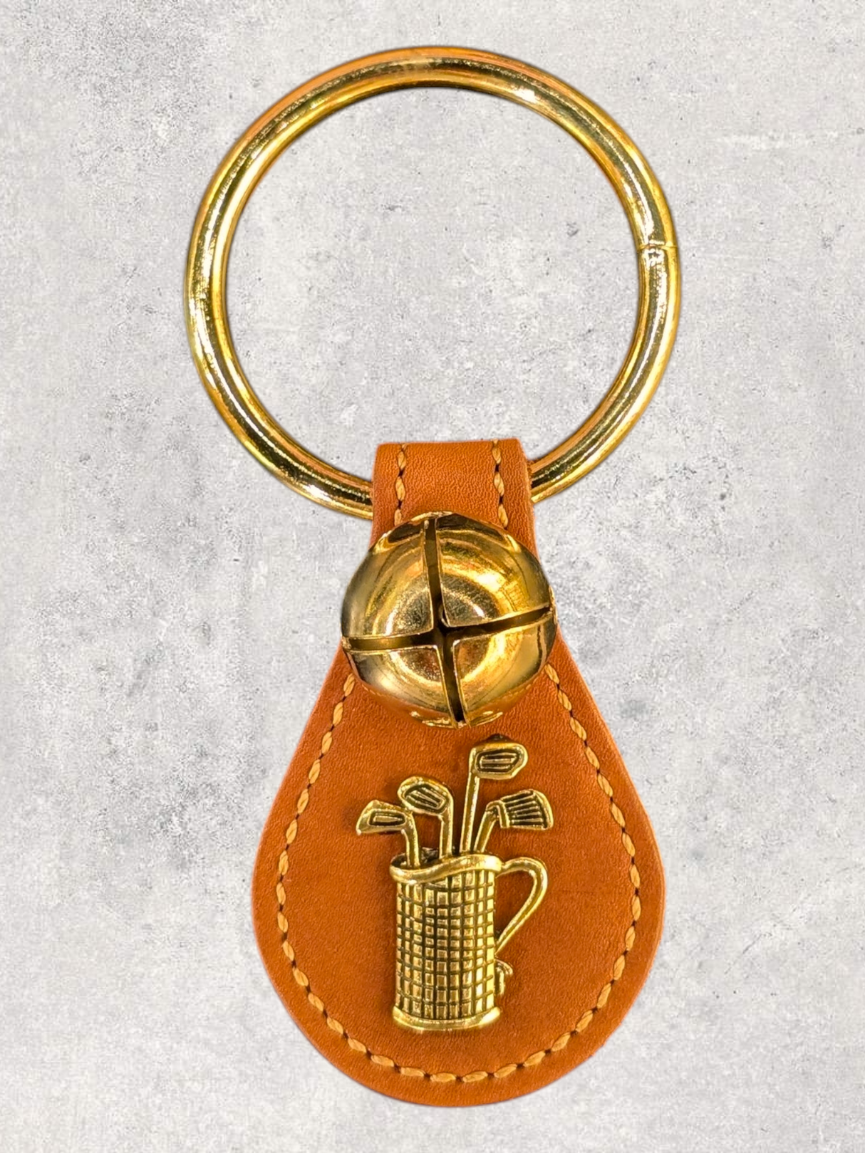 GOLF BAG CHARM on Leather Teardrop - 1 Bell