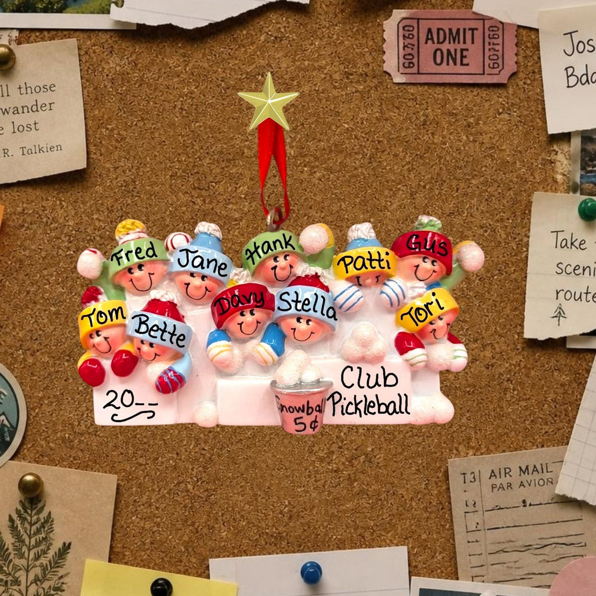 Snowball Fight Ornament (10 Names)