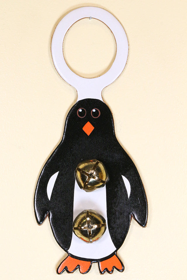 PENGUIN - Hand-Painted Leather Doorknob Bell