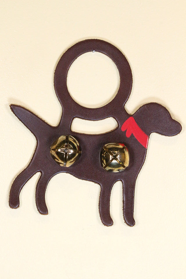 LABRADOR RETRIEVER (CHOCOLATE) Hand-Painted LEATHER Doorknob Bell