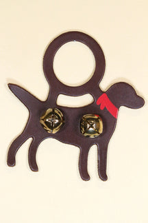 LABRADOR RETRIEVER (CHOCOLATE) Hand-Painted LEATHER Doorknob Bell
