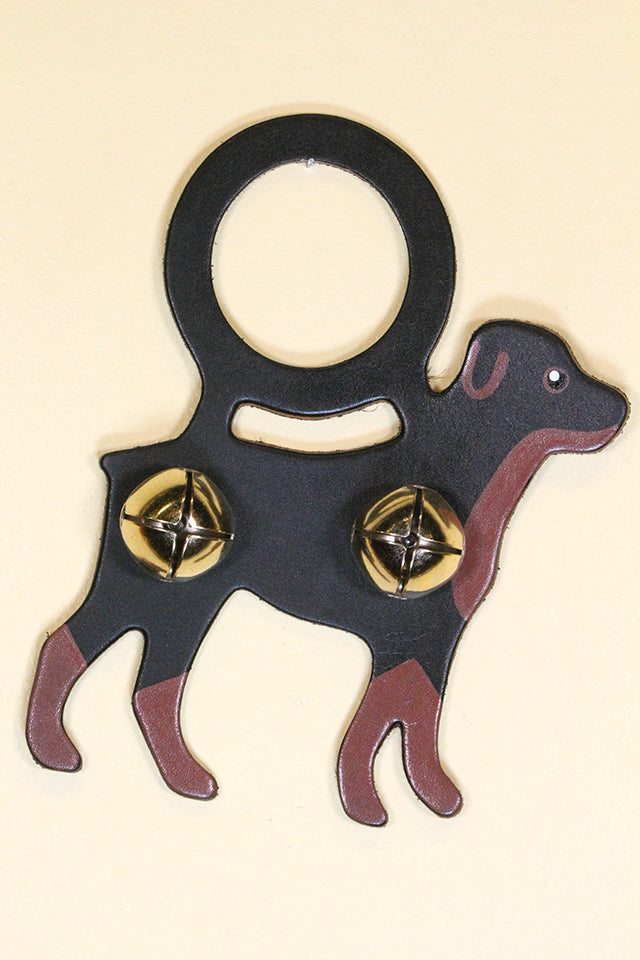 ROTTWEILER Hand-Painted LEATHER Doorknob Bell