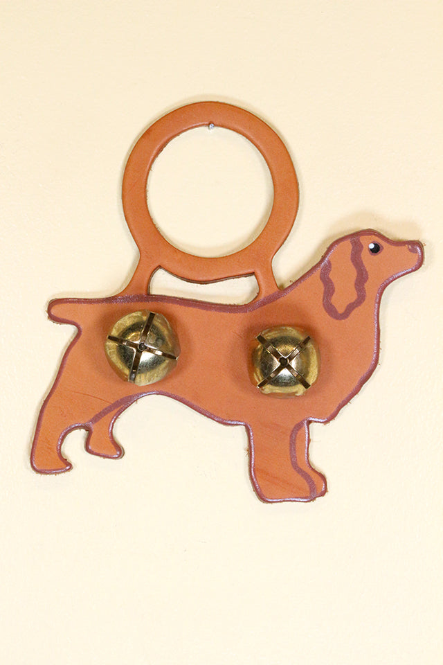 COCKER SPANIEL (GOLD / BUFF) Hand-Painted LEATHER Doorknob Bell
