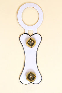 DOG BONE Hand-Painted Leather Doorknob Bell