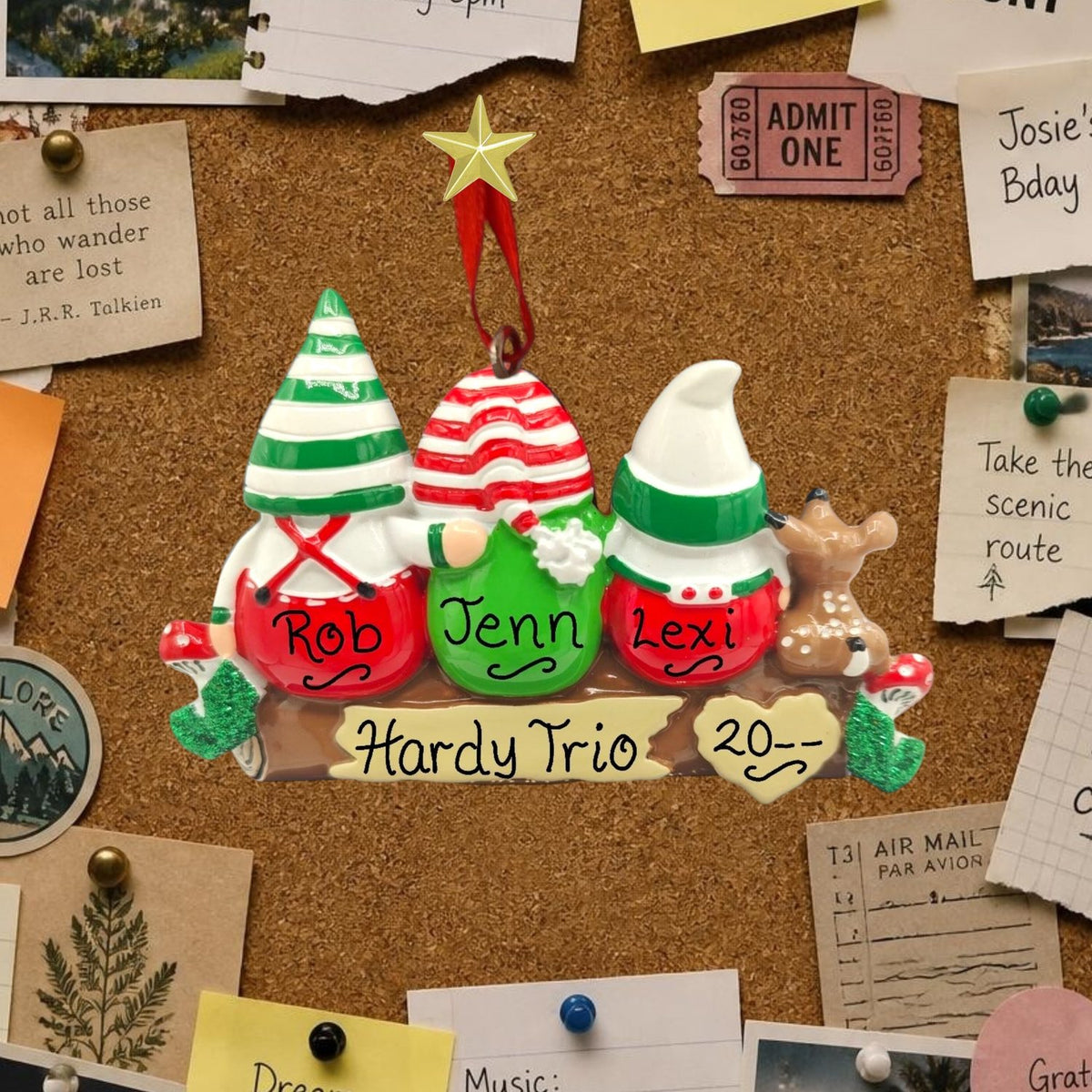 Gnomes Ornament (3 Names)