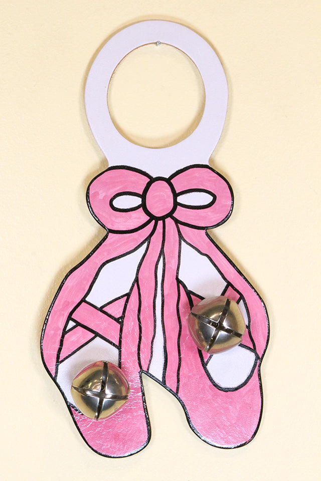BALLET - TOE SHOES - Hand-Painted LEATHER Doorknob Bell