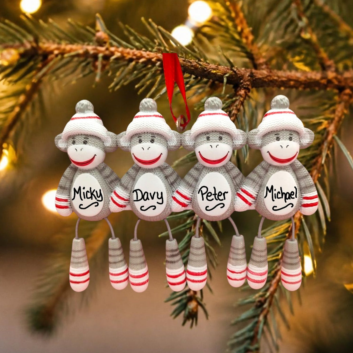 Sock Monkeys Ornament (4 Names)