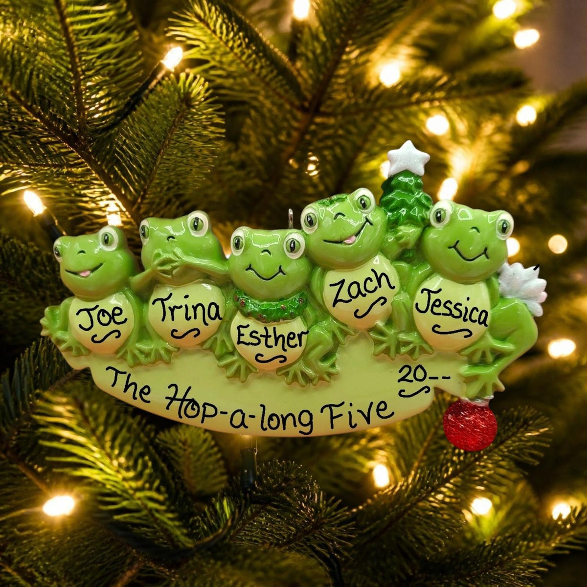 Frogs Ornament (5 Names)