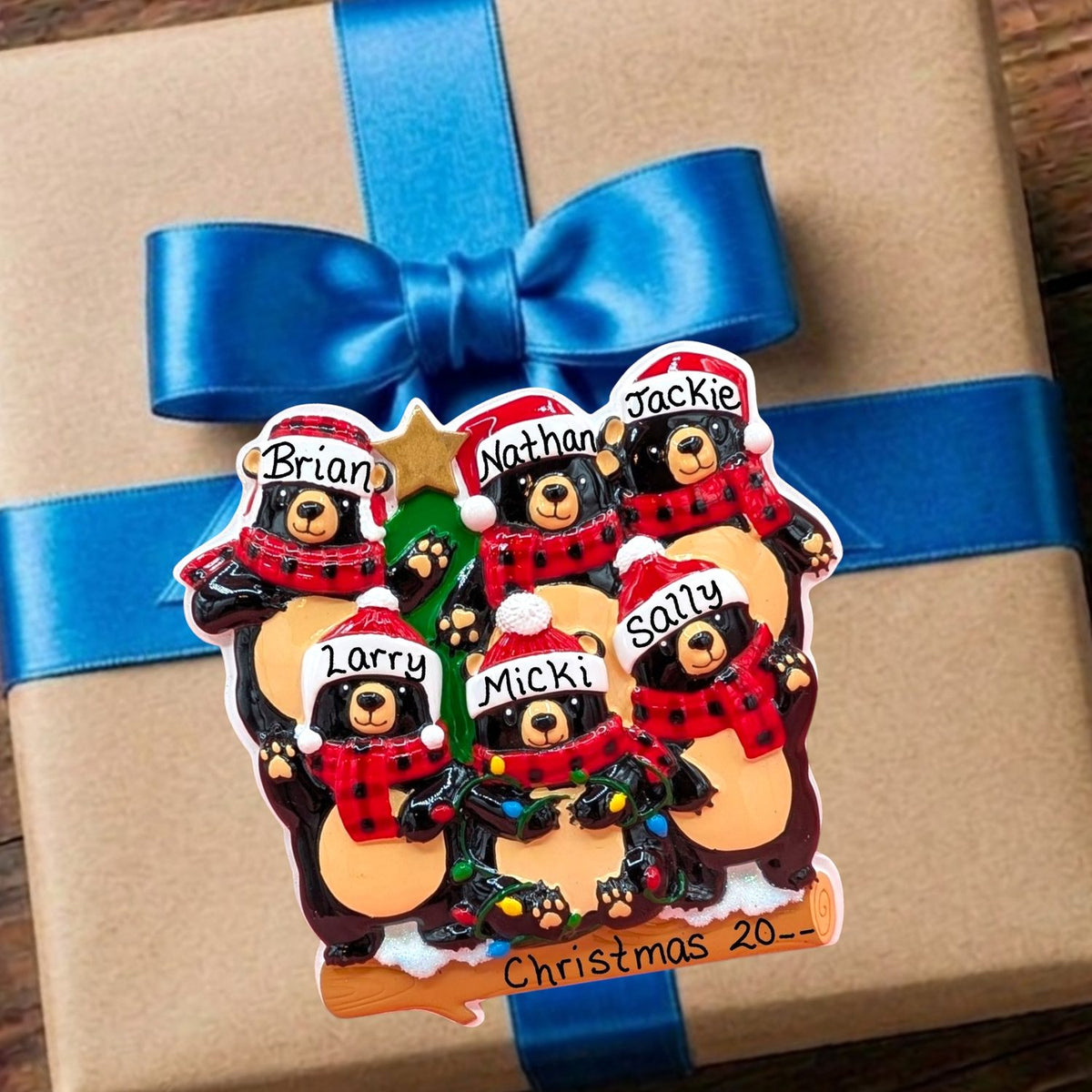 Black Bears Ornament (6 Names)