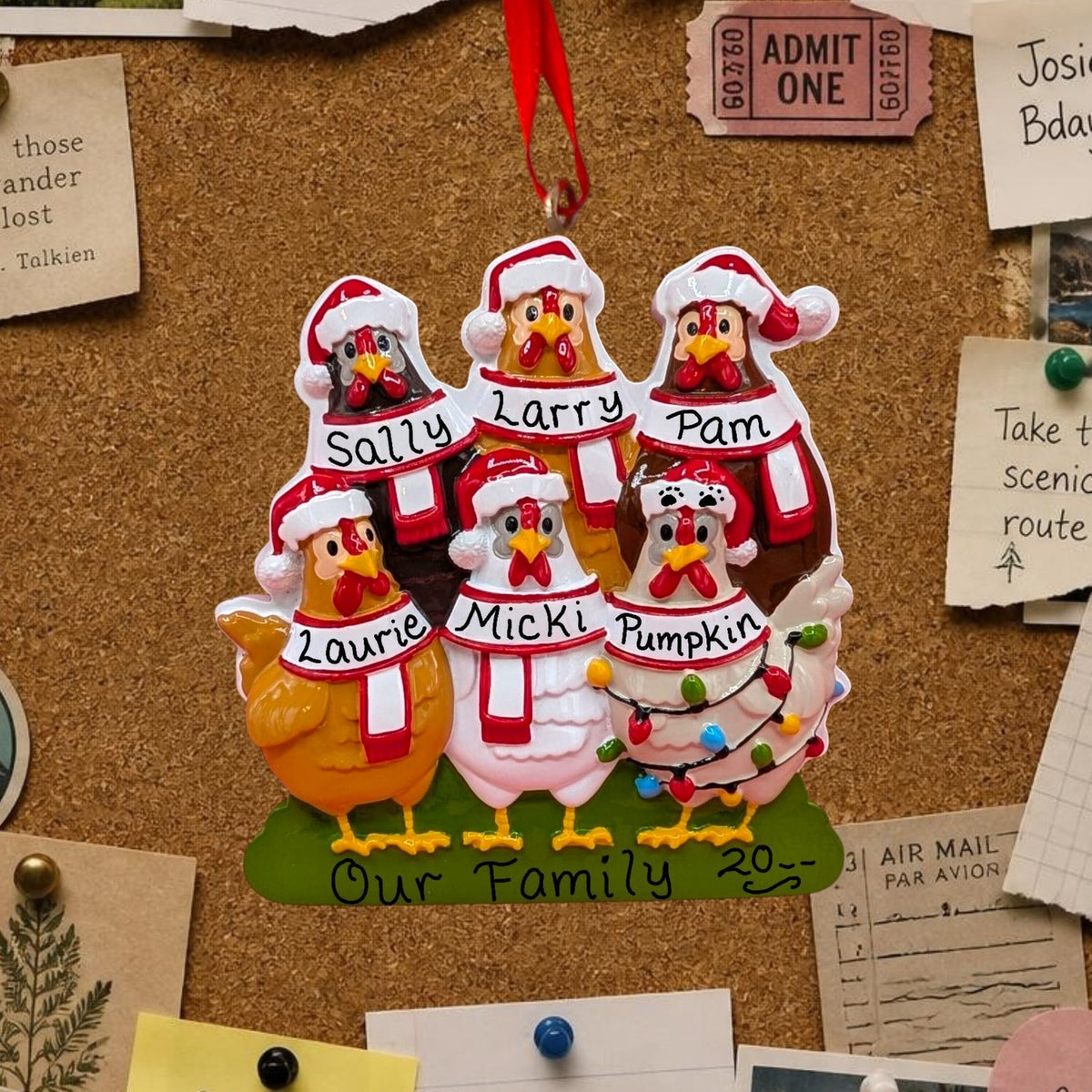 Chickens Ornament (6 Names)