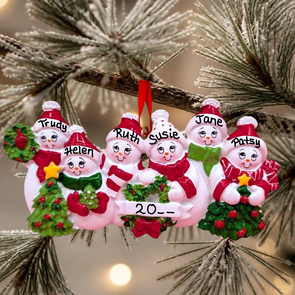 Snowpeople Ornament (6 Names)