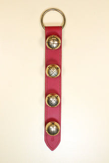 4 Large Chrome OR Solid Brass Moyer Bells on X-Wide 16 inch Strap - Lg Ring Top