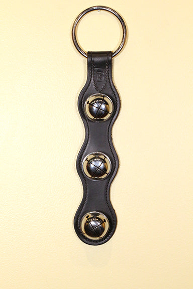 3 Chrome OR Solid Brass Moyer Bells on Scalloped Doorhanger