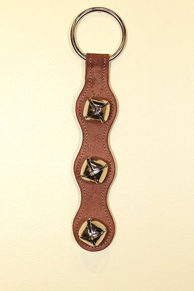 3 Plated Bells on Scalloped SUEDE Doorhanger