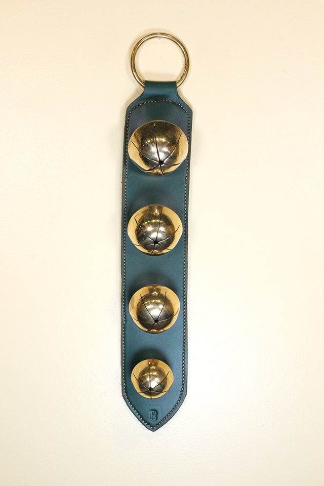 4- Graduated Solid Brass Rump Bells on Doorhanger