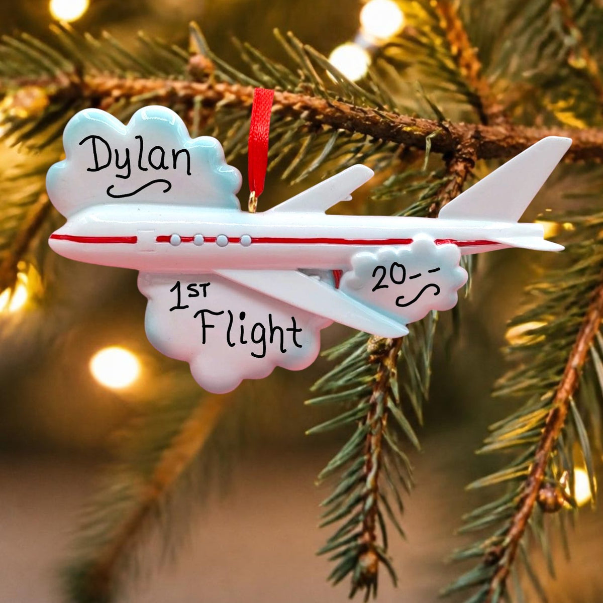 White Airplane Ornament