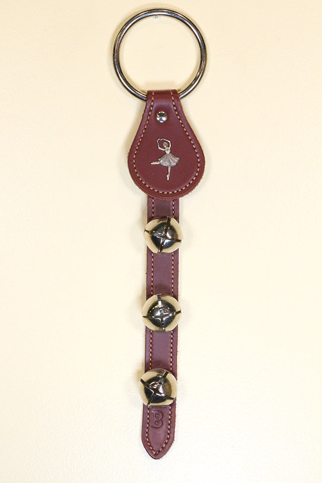BALLERINA CHARM above 3 Bells on Leather Strap