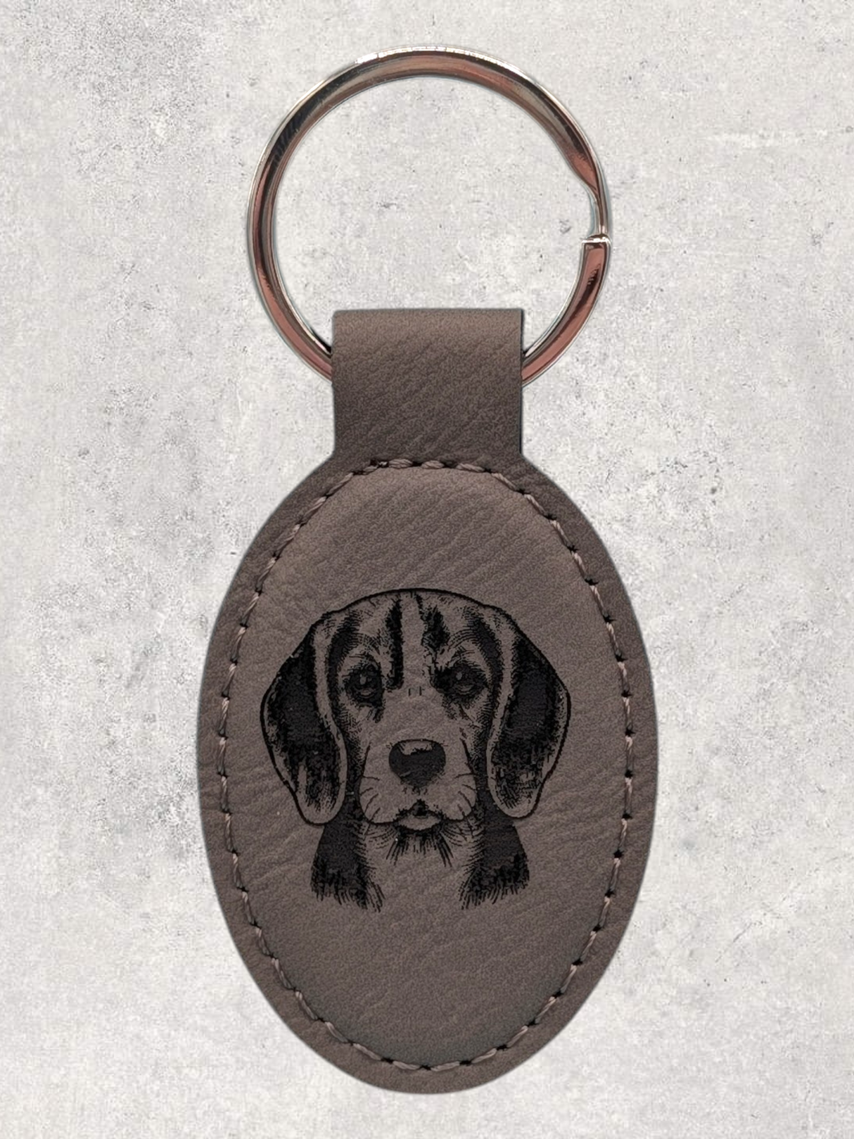 KEYCHAIN - BEAGLE - Leatherette - Personalizable