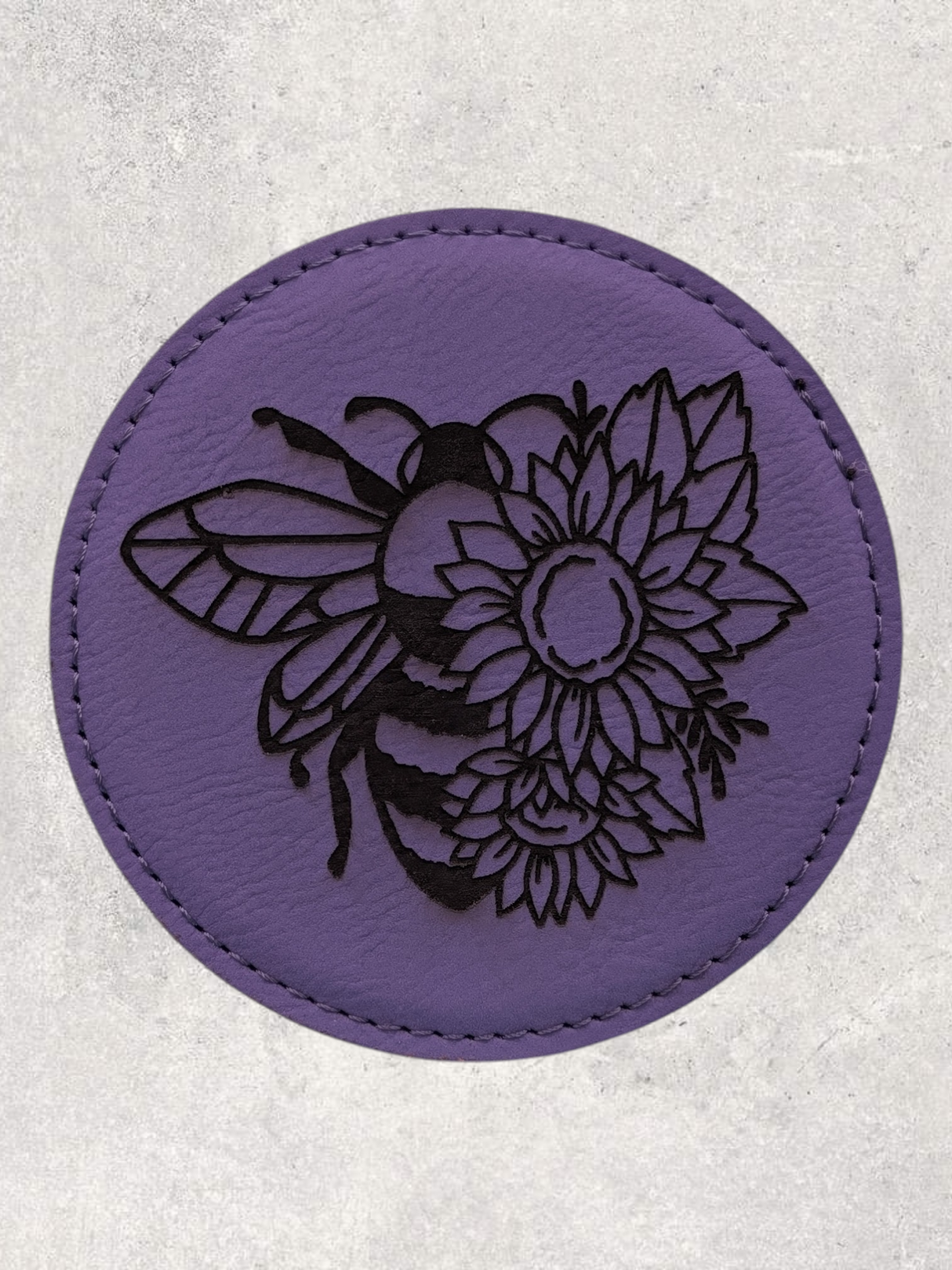 A COASTER SET - BUGS & BLOOMS - PURPLE