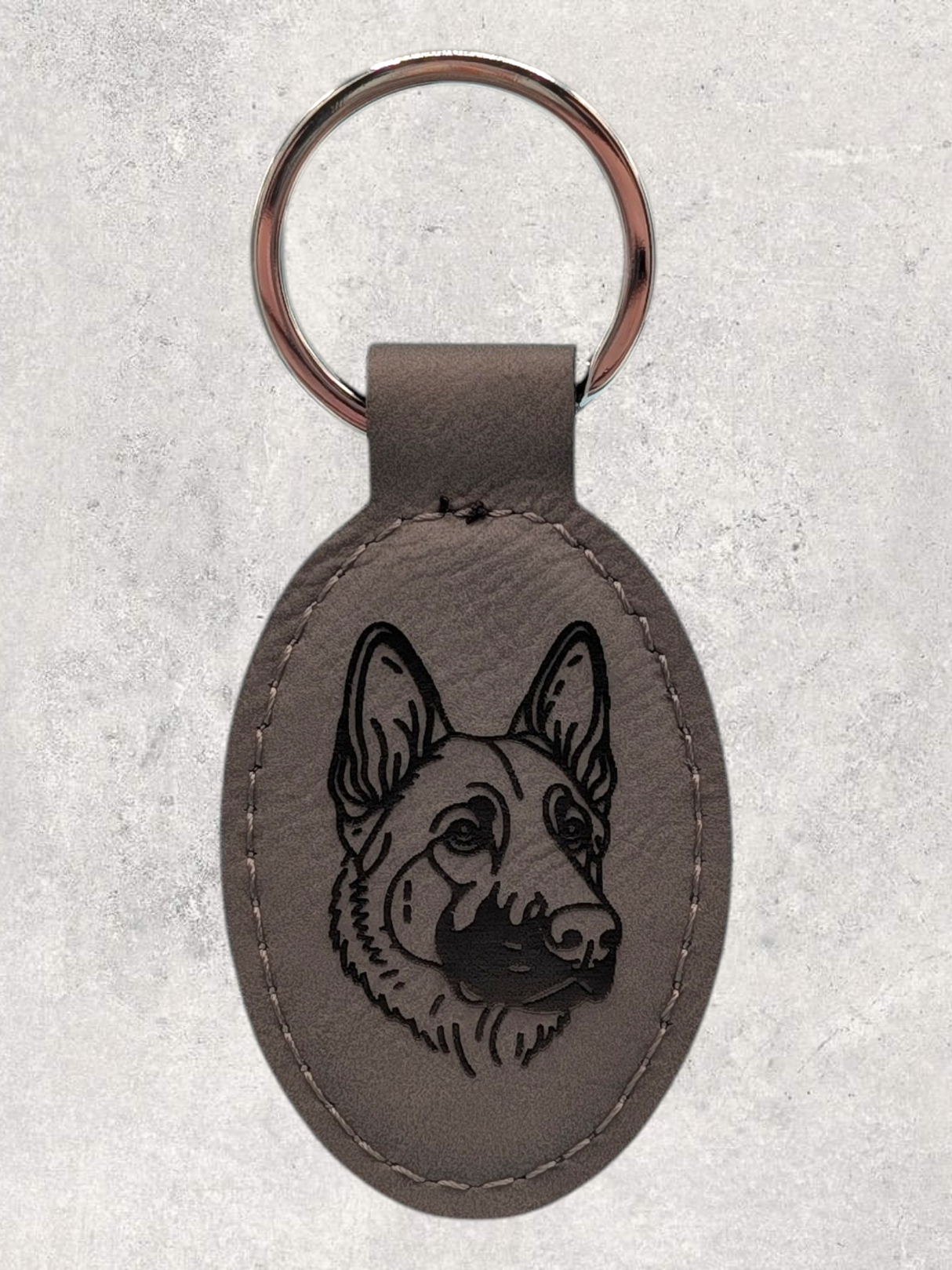 KEYCHAIN - BELGIAN MALINOIS - Leatherette - Personalizable