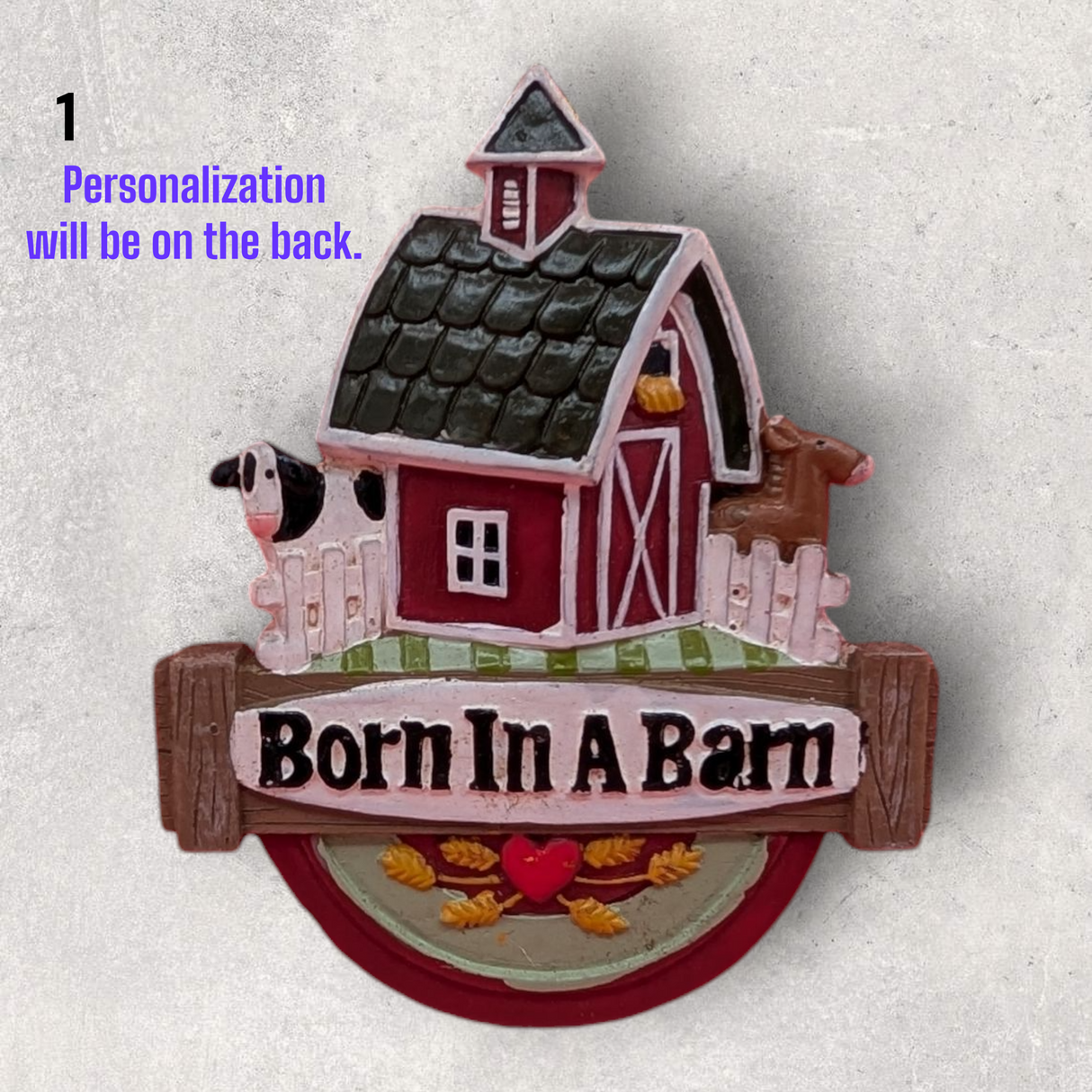 BORN in a BARN Ornament