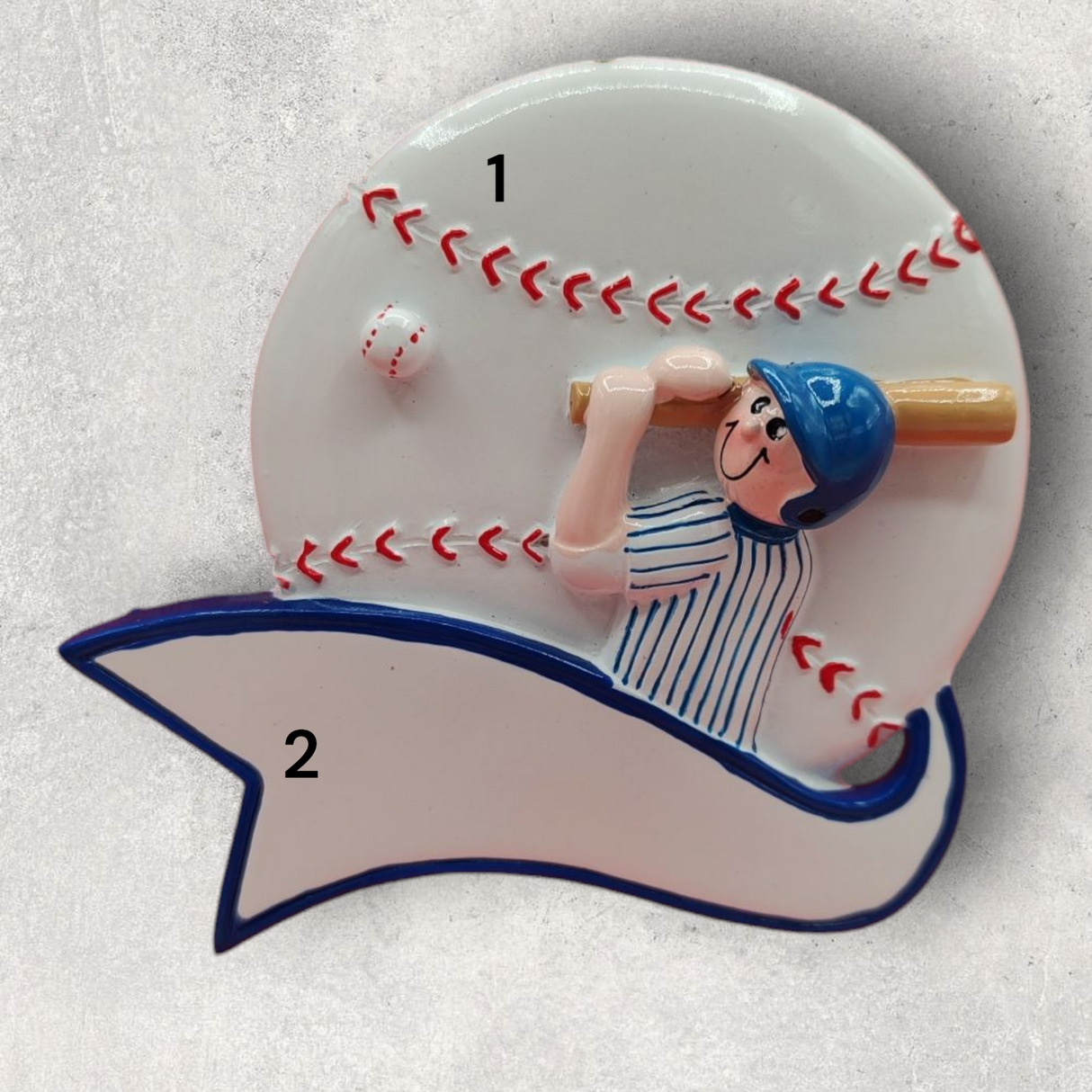 BASEBALL Ornament - BOY above Banner