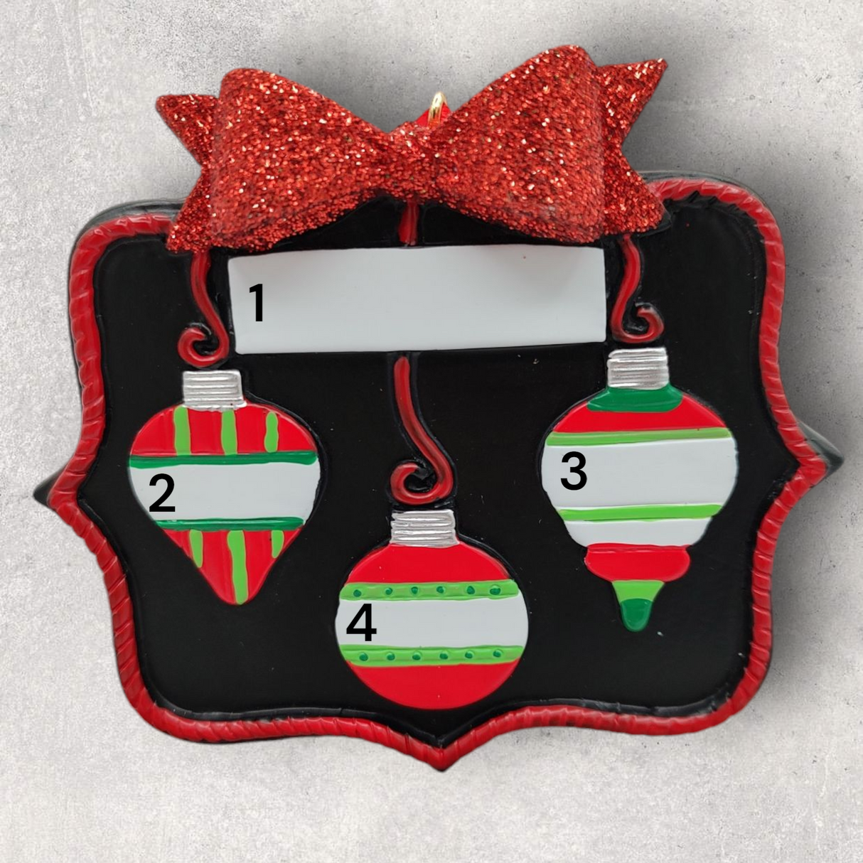 3 CHRISTMAS ORNAMENTS on a BLACKBOARD Ornament