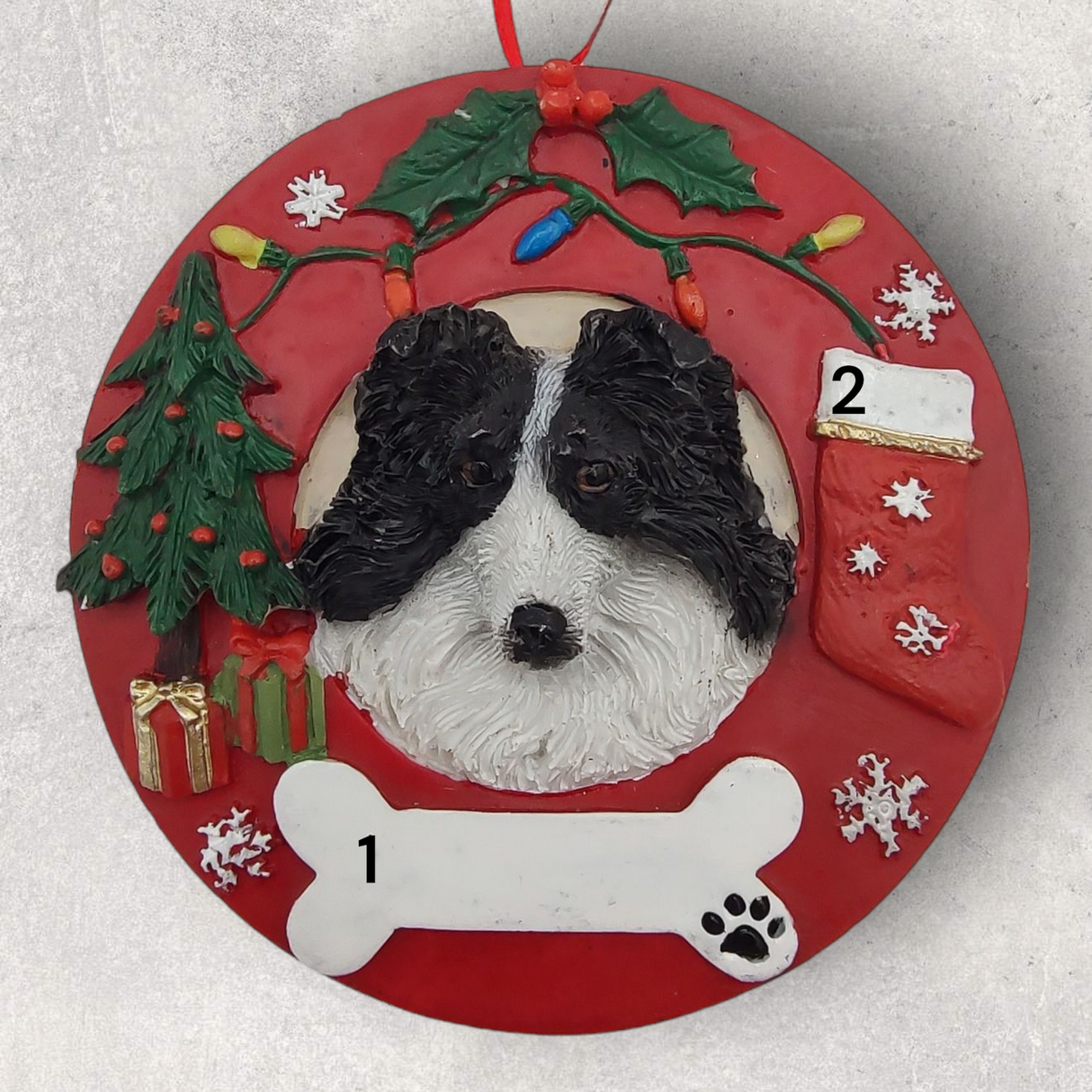 DOGS - BORDER COLLIE - Red Wreath