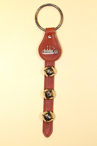BOAT - PADDLEBOAT CHARM above 3 Bells on Leather Strap