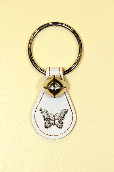 BUTTERFLY CHARM on Leather Teardrop - 1 Bell