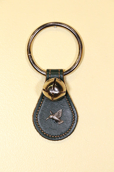 HUMMINGBIRD CHARM on Leather Teardrop - 1 Bell