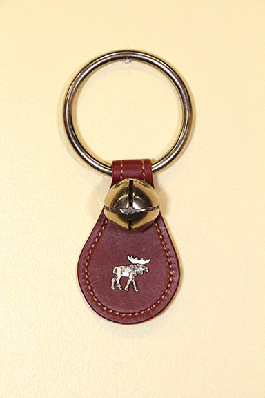 MOOSE CHARM on Leather Teardrop - 1 Bell