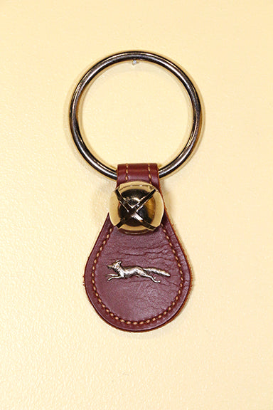 FOX (RUNNING) CHARM on Leather Teardrop - 1 Bell