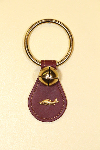 FISH (GAME) CHARM on Leather Teardrop - 1 Bell
