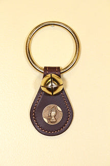 PRAYING HANDS CHARM on Leather Teardro - 1 Bell