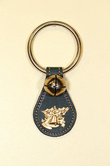BELLS and HOLLY CHARM on Leather Teardrop - 1 Bell