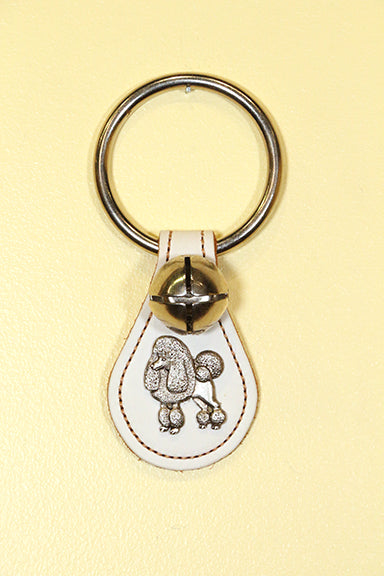 POODLE CHARM on Leather Teardrop - 1 Bell