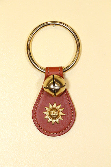 SUN CHARM (ROUND) on Leather Teardrop - 1 Bell