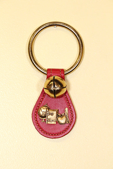TEACHER CHARM on Leather Teardrop - 1 Bell