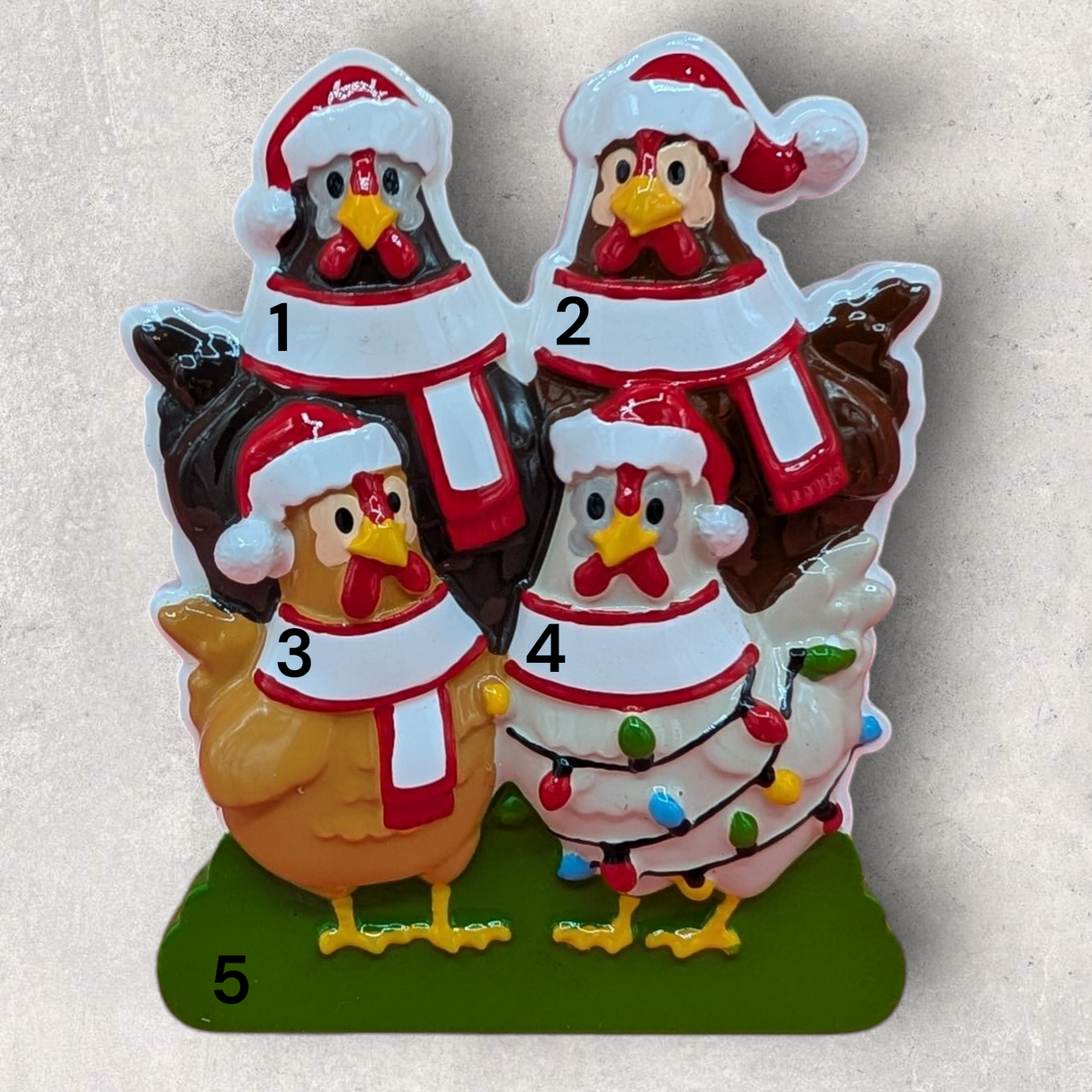 4 CHICKENS Ornament