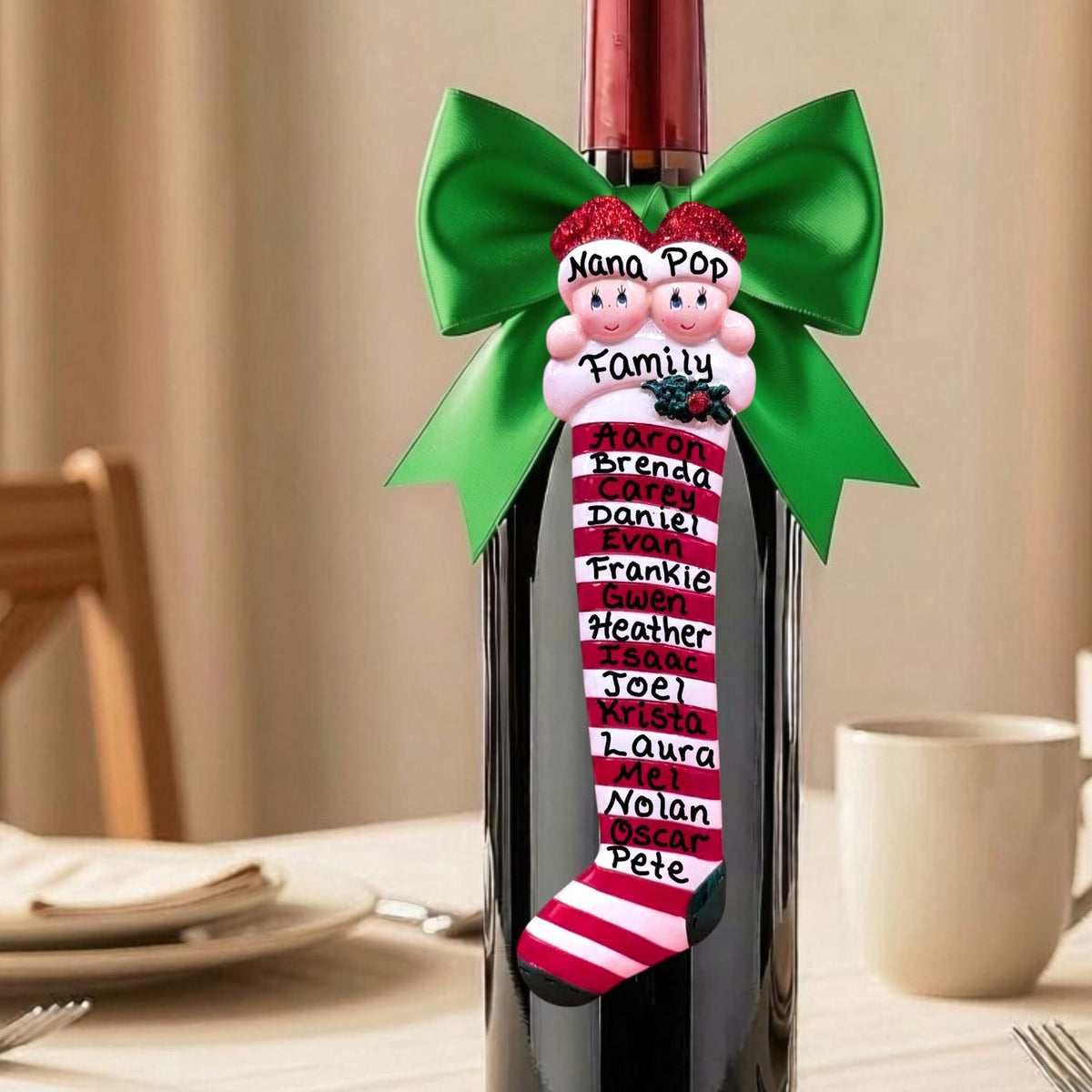 Long Stocking Ornament (10+ Names)