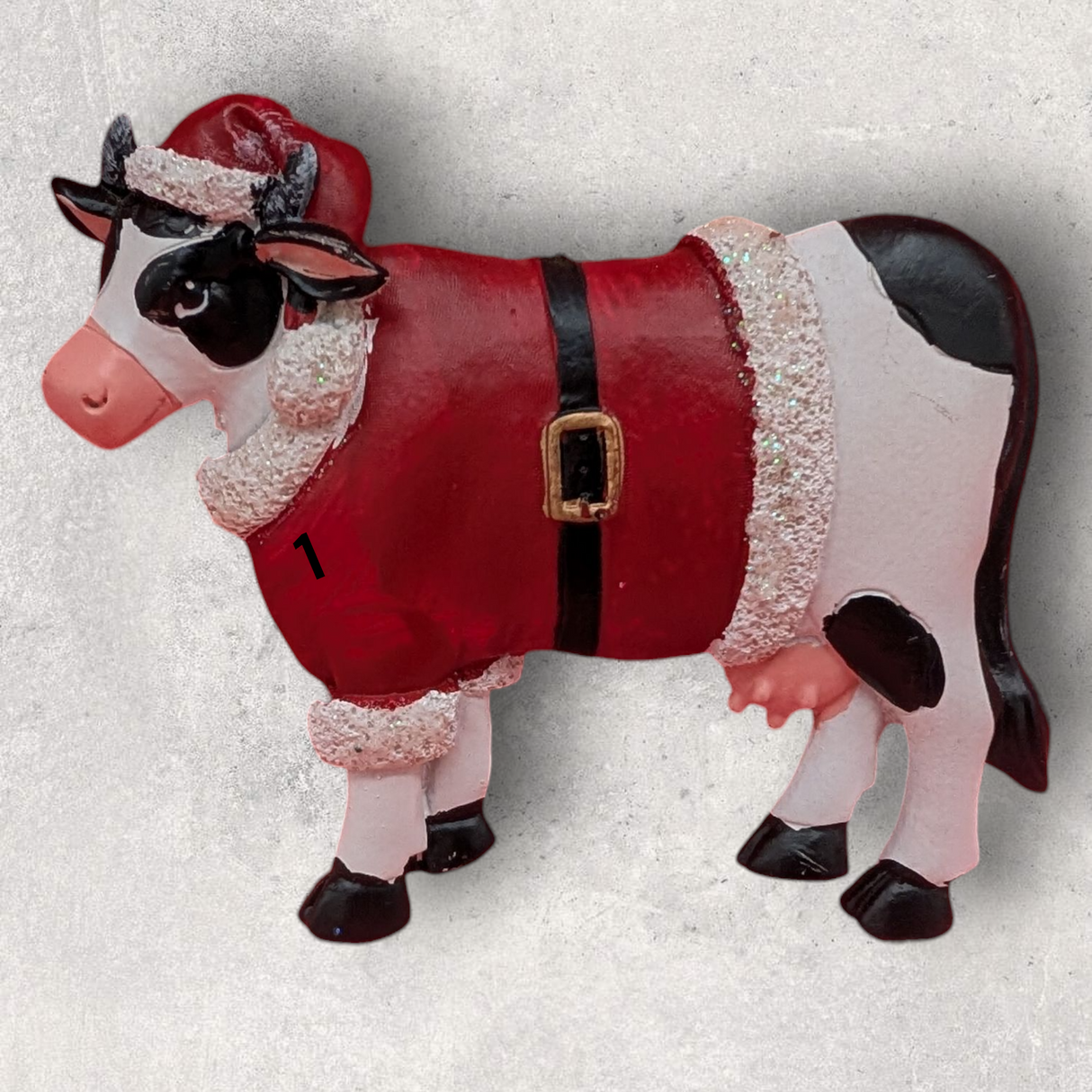 COW in SANTA SUIT Ornament