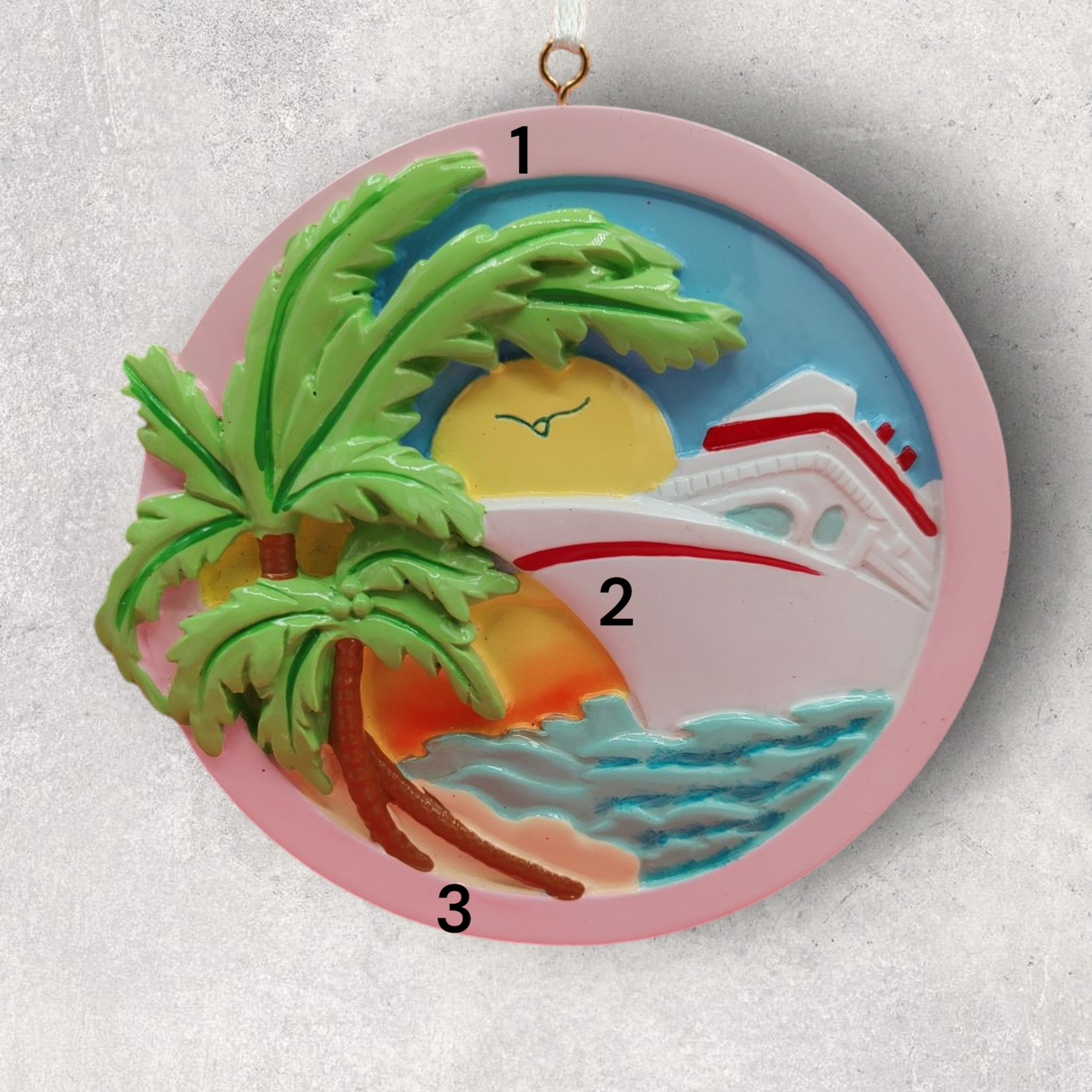 CRUISE SHIP with PALM TREE Ornament