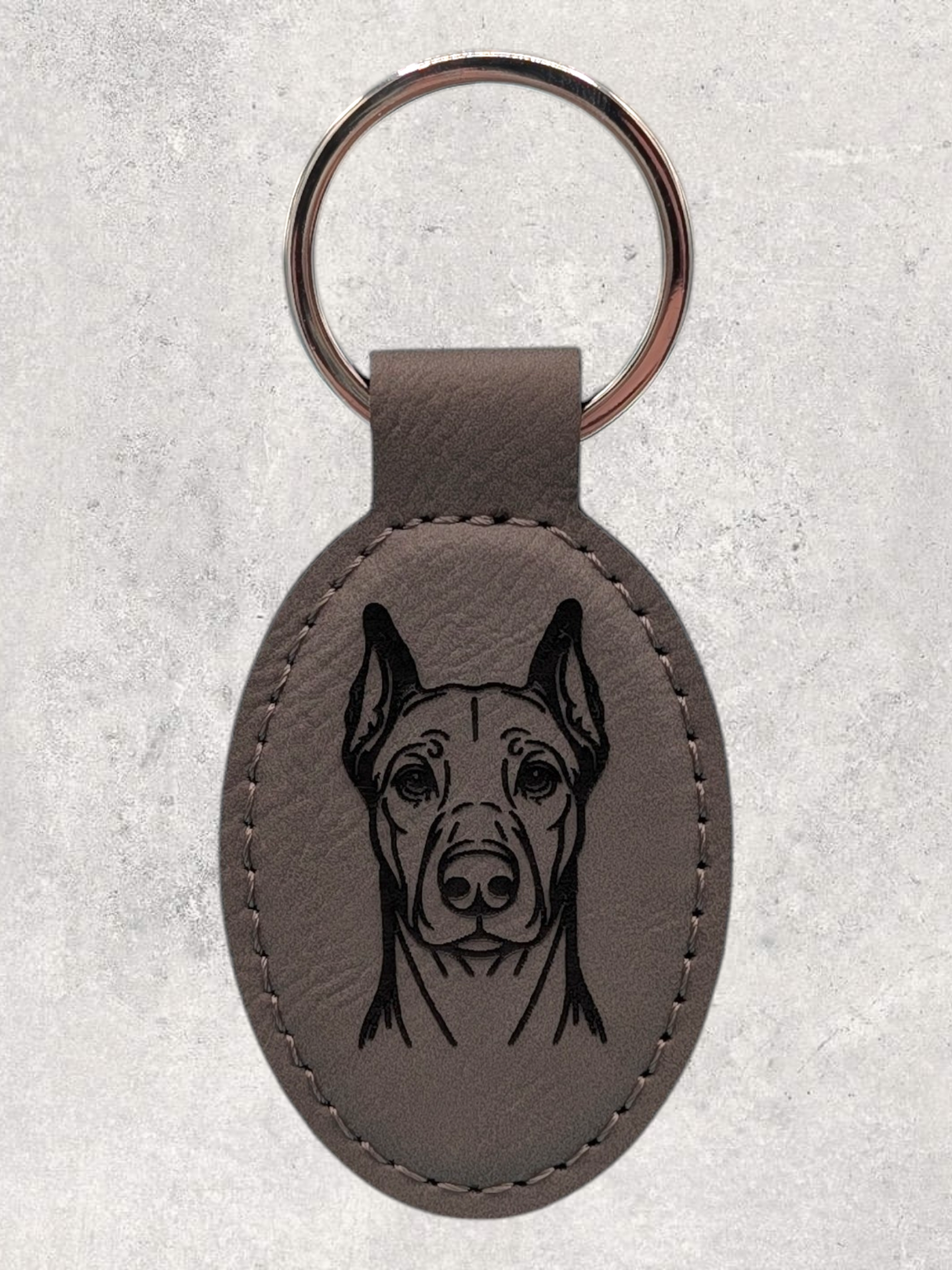 KEYCHAIN - DOBERMAN - Leatherette - Personalizable