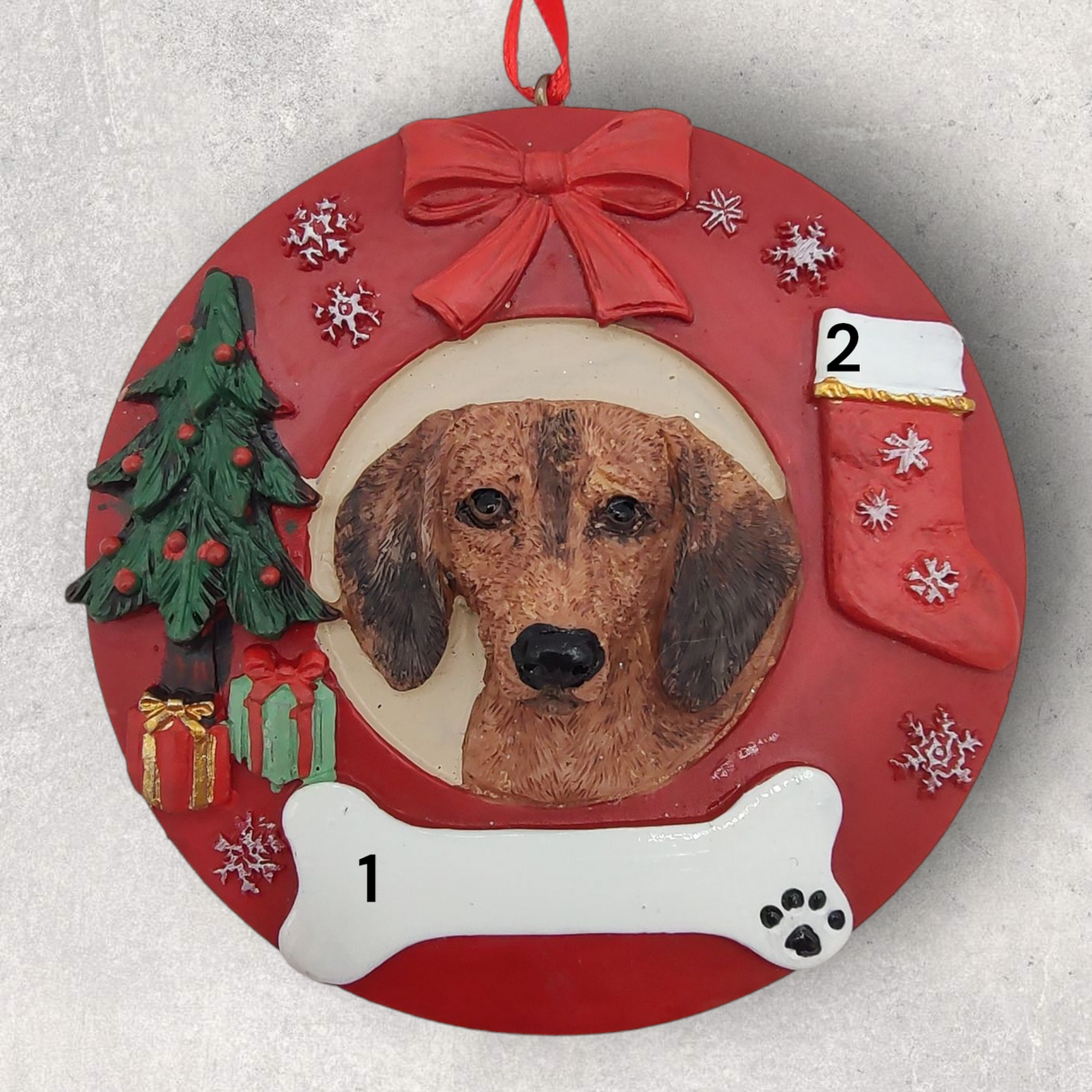 DOGS - DACHSHUND (RED) - Red Wreath
