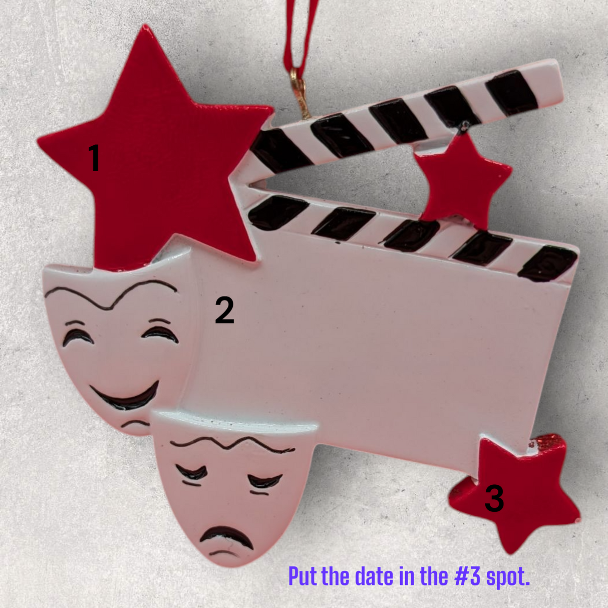 DRAMA SLATE / CLAPPERBOARD Ornament