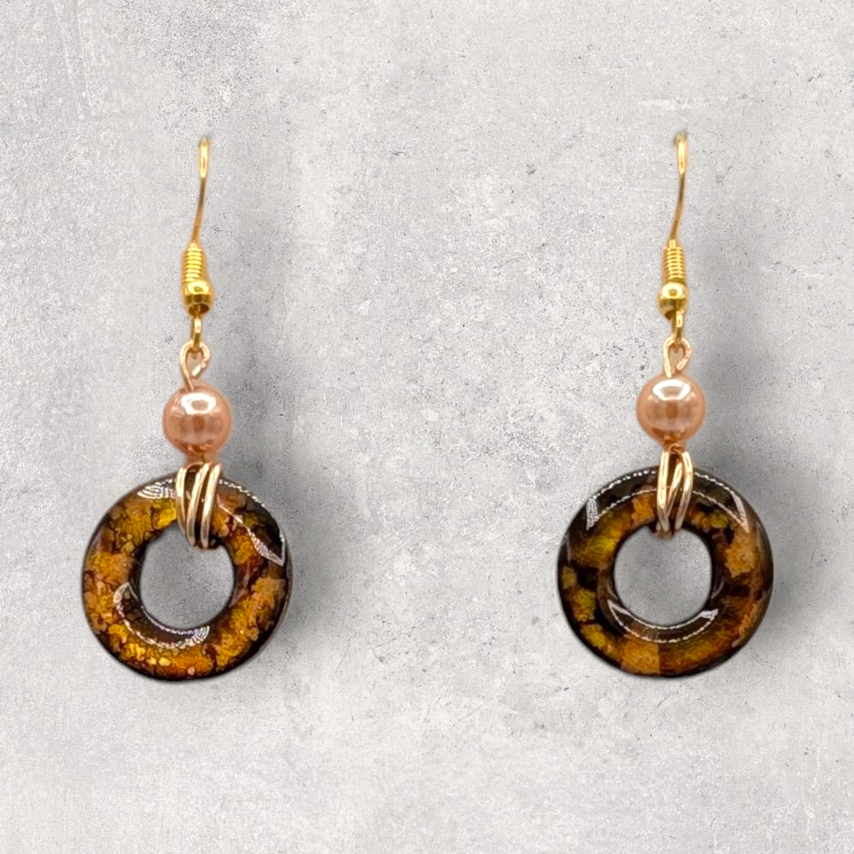 LOOPS JEWELRY - Amber Swirl Earrings - Accent Bead