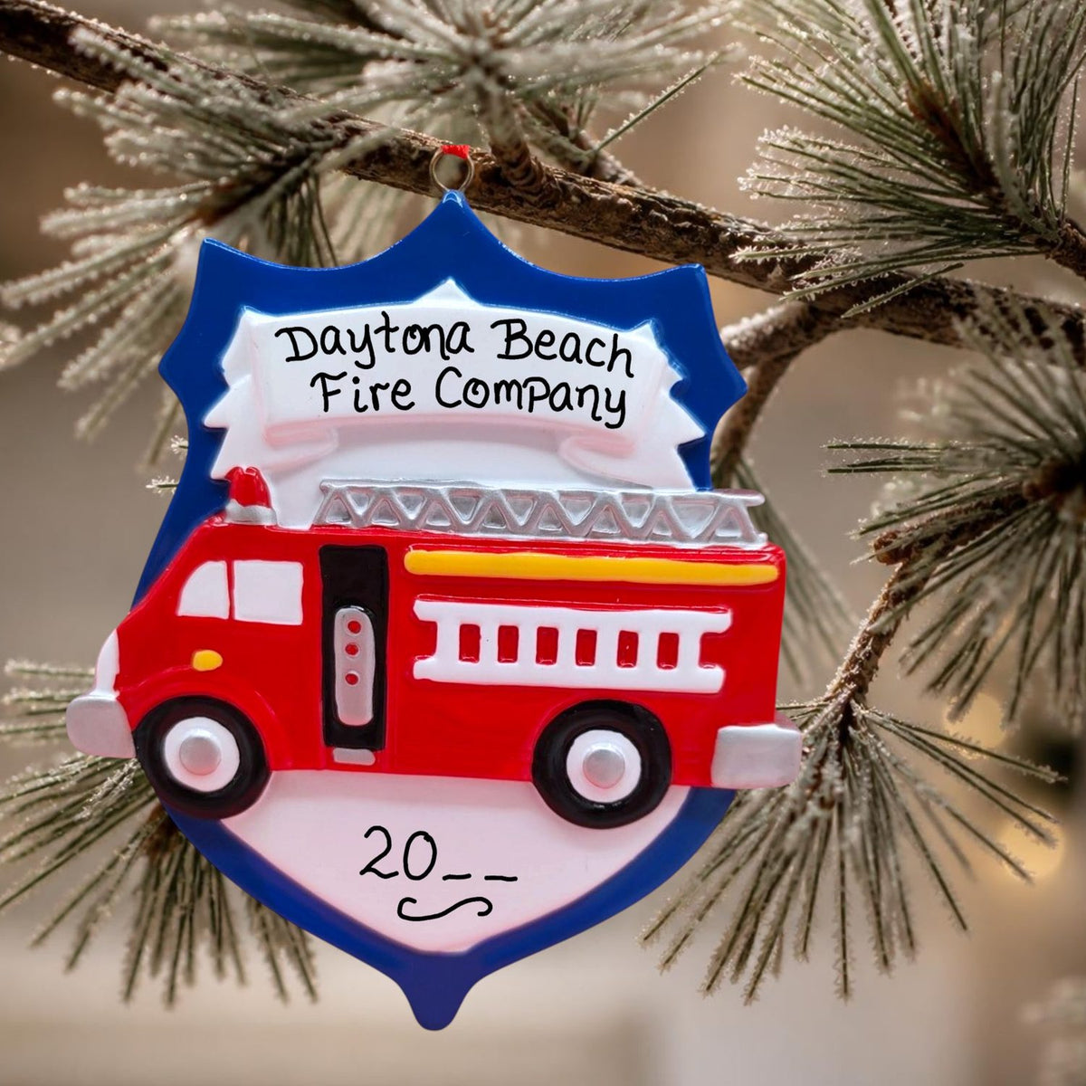 FIREFIGHTING Ornament - TRUCK & BADGE