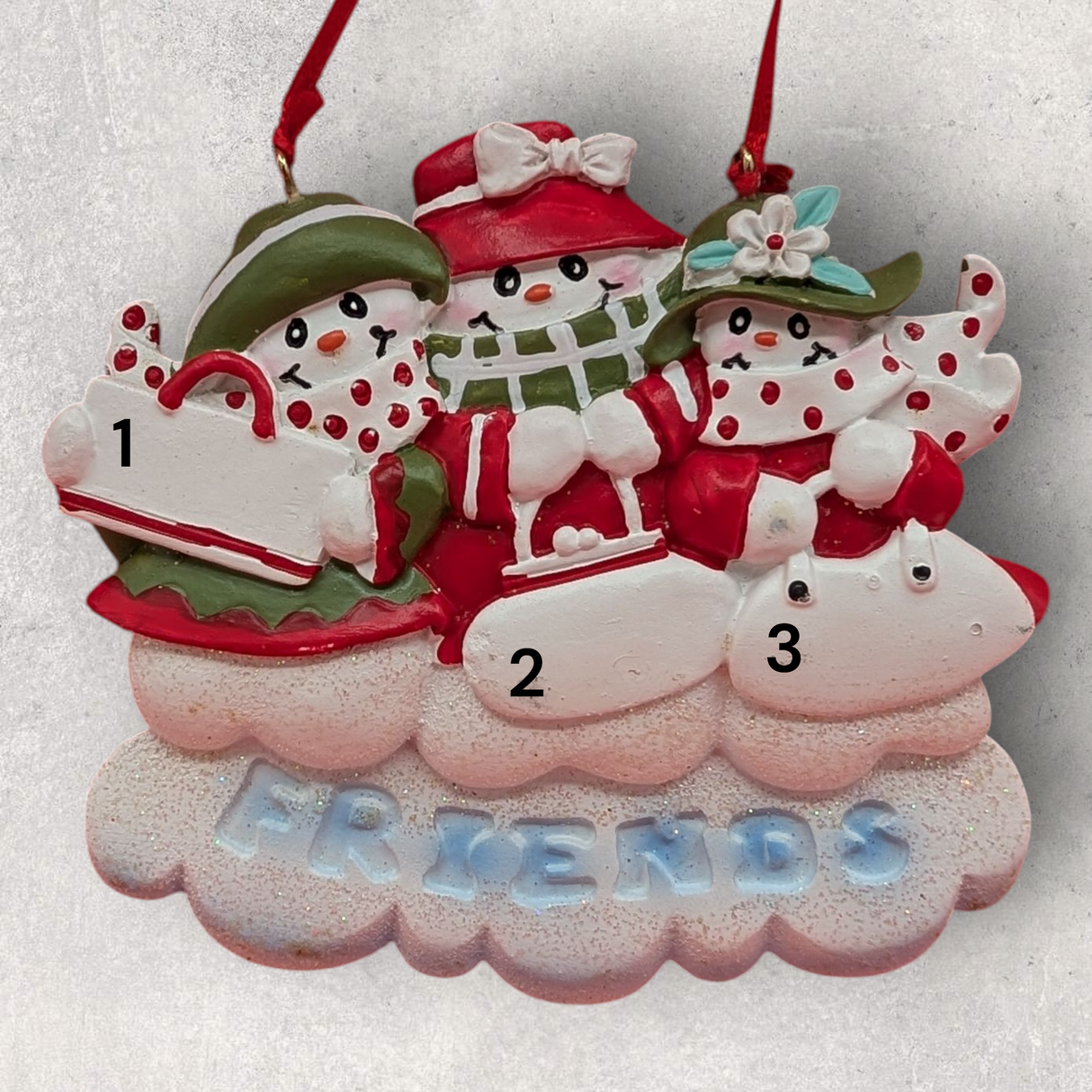 3 SNOW FRIENDS Ornament