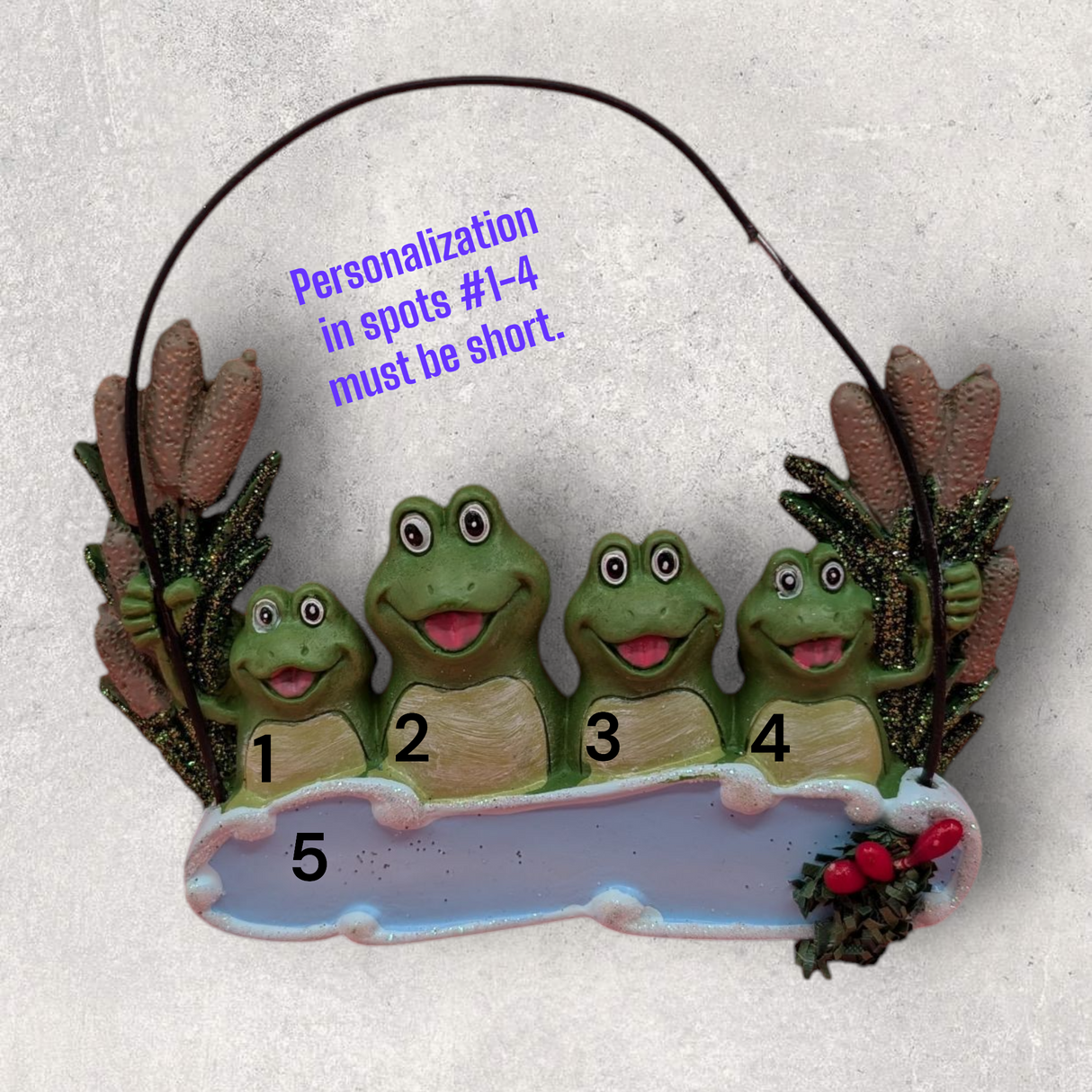 4 FROGS Ornament with Wire